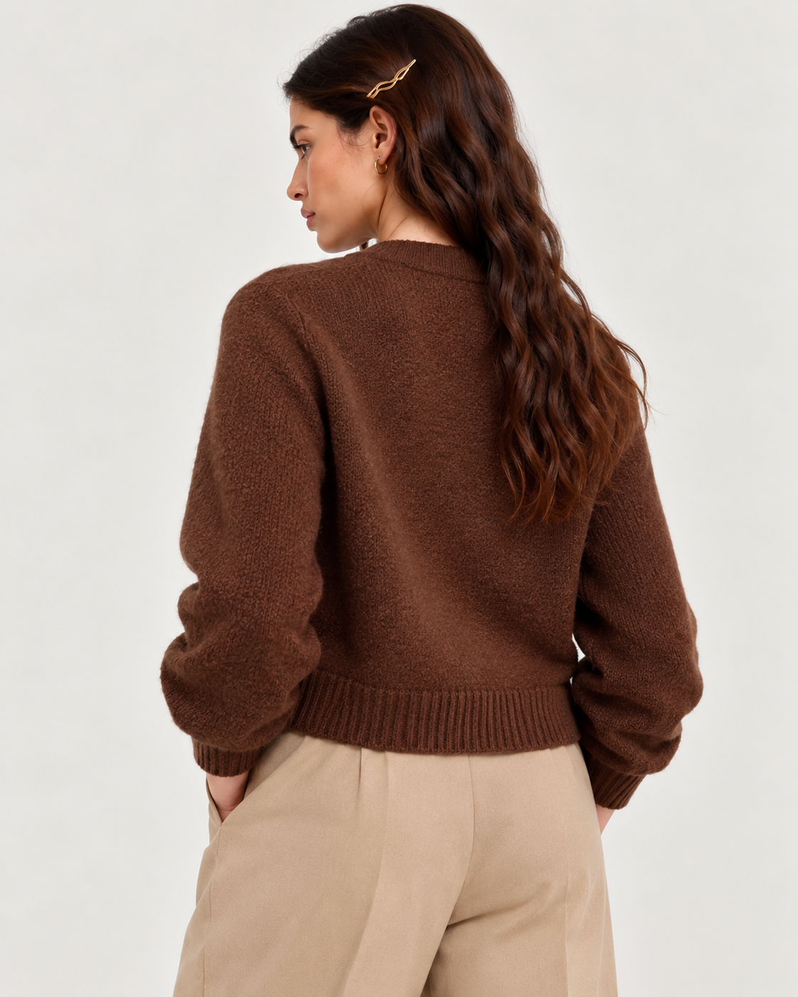 Gilet en maille laine caramel