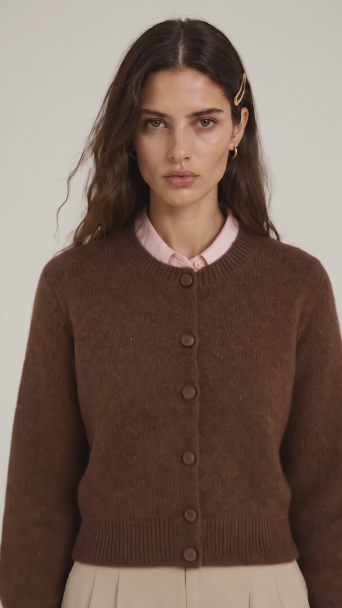 Gilet en maille laine caramel